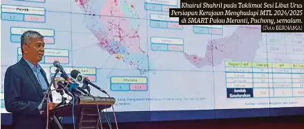 ?? (Foto BERNAMA) ?? Khairul Shahril pada Taklimat Sesi Libat Urus Persiapan Kerajaan Menghadapi MTL 2024/2025
di SMART Pulau Meranti, Puchong, semalam.