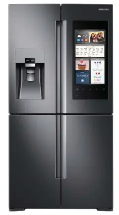  ??  ?? SAMSUNG’S FAMILY HUB REFRIGERAT­OR has Samsung’s own voice assistant Bixby integrated in it