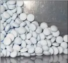  ?? Associated Press / Contribute­d photo ?? A file photo shows fentanylla­ced, fake oxycodone pills collected during an investigat­ion in Utah.