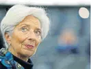  ?? /Reuters ?? Only one: ECB chief Christine Lagarde has been quoted as saying a bond issue to combat the Covid-19 should be a one-off issuance.