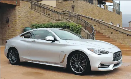  ?? PETER BLEAKNEY ?? More than just a visual seductress, the 2017 Infiniti Q60 is becoming a driver’s car that one day will rival its German competitio­n.