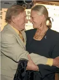  ?? GETTY IMAGES/AP ?? Leslie Phillips in 1989, top, with his CBE insignia in 2008, and with Vanessa Redgrave in 2006. As a young actor, he had John Gielgud, Laurence Olivier and Rex Harrison as surrogate uncles. ‘‘They were my family. Very kind. They encouraged me to . . . educate myself.’’