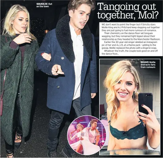  ??  ?? SQUEEZE Out on the town BRAVO Mollie distracts fans from rumours