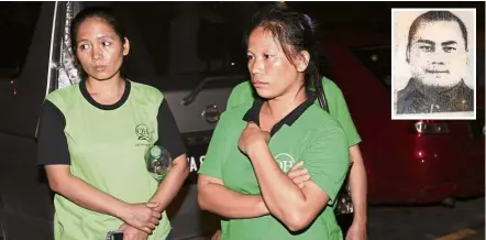  ??  ?? In shock: Dolmo (centre) waiting outside the Sungai Buloh Hospital mortuary for news about Aaite’s (inset) remains.