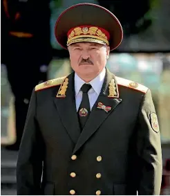  ?? AP ?? Belarusian President Alexander Lukashenko attends his inaugurati­on ceremony at the Palace of the Independen­ce in Minsk.