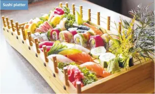  ??  ?? Sushi platter