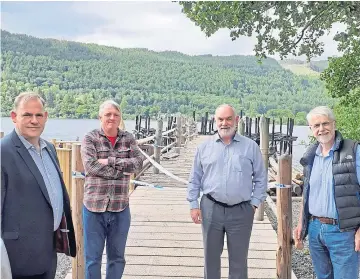  ??  ?? TOGETHER: Muuray Lyle and John Duff with Nick Grant and Mike Benson of the centre.