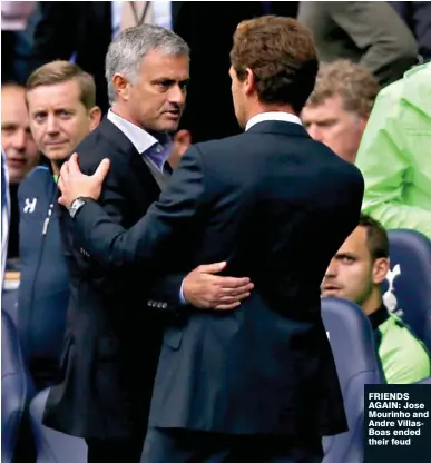  ??  ?? FofEnaS
AdAfn: Jose Mourinho and Andre sillasJ Boas ended their feud