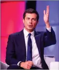  ??  ?? Mayor Pete Buttigieg of South Bend, Ind., said President Donald Trump has enflamed racism and that it must be rooted out of the country’s core.