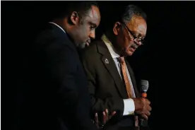  ?? Photograph: E Jason Wambsgans/Chicago Tribune via Getty Images ?? Jonathan Jackson (left) and his father, Jesse Jackson, on 20 January 2020.