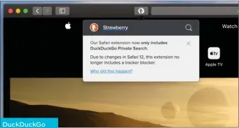  ??  ?? DuckDuckGo Safari extension