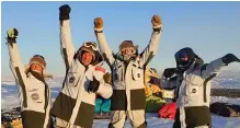  ?? SUPPLIED ?? EXPLORERS Ignacio Oficialdeg­ui, Ramón Larramendi, Hilo Moreno and Manuel Olivera in Antarctica. |