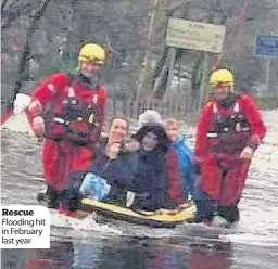  ??  ?? Rescue Flooding hit in February last year