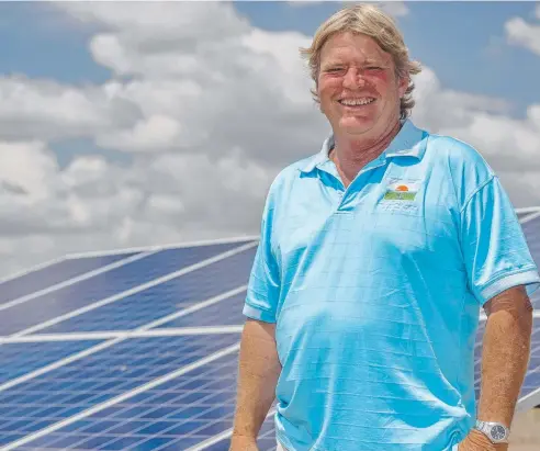  ??  ?? POWERING AHEAD: Doug Scouller from Scouller Energy Pty Ltd at the Normanton Solar Farm.