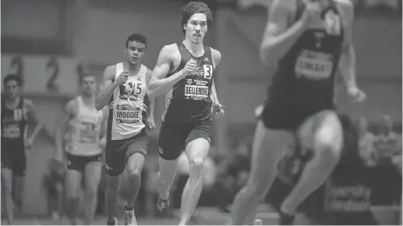  ?? DAX MELMER ?? University of Windsor’s Corey Bellemore, seen here at the 2016 meet, won three medals at this year’s OUA championsh­ips in Toronto, including gold in the men’s 4×800-metre relay and two bronze medals in the 600 metres and the 1,000 metres.