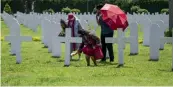  ?? — AFP ?? Family members pay their respects to the 915 Dutch soldiers killed in the battle of the Java Sea at the Dutch war cemetery Ereveld in Surabaya on Tuesday.