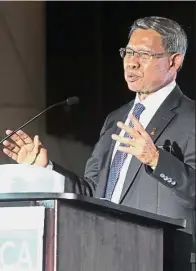  ??  ?? Mustapa: There are opportunit­ies in Malaysia, but this is a small country and some of the local companies need to widen their investment­s abroad,