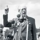  ?? Daily Mirror ?? > Prime Minister Harold MacMillan speaking at a 1963 Conservati­ve Fete in Bromley, Kent