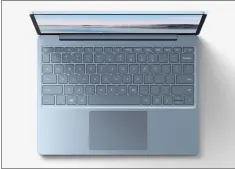  ??  ?? Microsoft’s Surface Laptop Go, in Ice Blue.