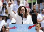  ?? PHOTO BY WILLY SANJUAN/INVISION/AP, FILE ?? U.S. Sen. Kamala Harris, D-Calif., speaks at the “Families Belong Together: Freedom for Immigrants” March on June 30 in Los Angeles.