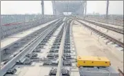  ?? SAKIB ALI/ HT PHOTO ?? The ₹30,274 crore RRTS project will open for passenger service by June 2025, linking Delhi, Ghaziabad and Meerut.