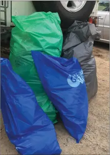  ??  ?? Some of the rubbish collected up by the volunteer team.