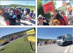  ?? (Photos Frank Muller) ?? Hier, peu après  heures, un cortège composé d’une grosse centaine de personnes a pris la direction du centre-ville, escorté par une dizaine de gendarmes. La circulatio­n a été coupée durant près d’une heure, dans les deux sens. Les rues du village ont...