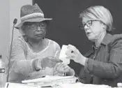  ?? JOE CAVARETTA/SUN SENTINEL ?? Broward Supervisor of Elections Brenda Snipes, left, and Judge Betsy Benson of the election canvassing board, listen to arguments Sunday.