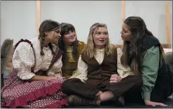  ?? JENNIFER REDEKER — CONTRIBUTE­D ?? Left to right, Natalie Bridgenell, Ciera Green,
Alana Merz and Chloe Romero star in California Regional
Theatre’s production of “Little Women.”