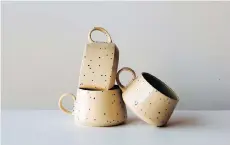  ?? CHIC & BASTA ?? These ceramic mugs, created by Quebec’s Valerie Legrand, are available at chicbasta.com.