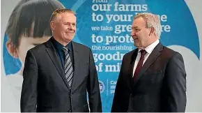  ??  ?? Peter McBride, left, has been named as the new chairman of Fonterra. McBride takes over from John Monaghan, who has held the role for the past 12 years.