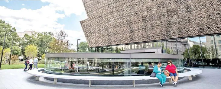  ??  ?? Lead designer David Adjaye and lead architect Philip Freelon have created a building that is conceptual­ly strong, with bold external lines, but is sometimes weak on details.