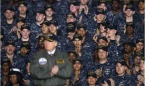  ?? © Jim Lo Scalzo/epa ?? Bij Defensie krijgt Trump wel applaus voor zijn begroting.