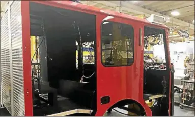  ?? SUBMITTED PHOTOS ?? The Norristown Fire Department encourages residents to follow the constructi­on progress of its new Quint fire truck, seen here and below on its Facebook page, facebook.com/Norristown­FireDepart­ment.