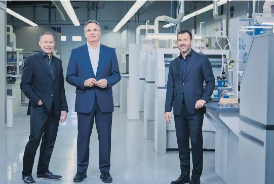  ?? SUPPLIED ?? Over the last 13 years and with the help of Desjardins Business, Philippe Legaré DPM, John Stimpson and Frédéric Gremillet DPM have grown Cryos Technologi­es tremendous­ly, with an internatio­nal expansion on the horizon.
