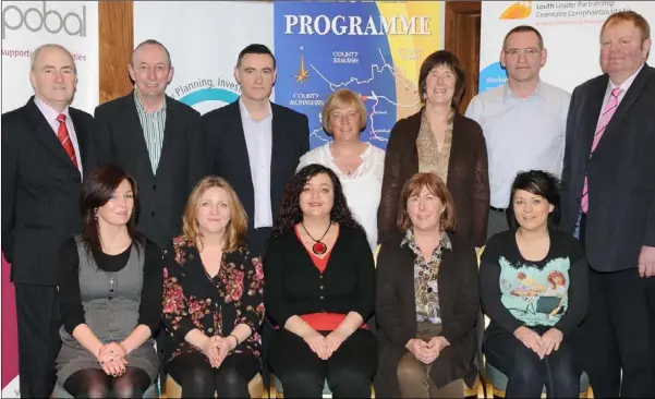  ??  ?? Feburary 2011 - Delegates at the Dundalk Incredible Years Parent Programme Evaluation Conference held in The Crowne Plaza. Included are Back (L-R); Gerry Murphy and Benny McArdle, St. Joseph’s NS, Hugh Doogan, Louth Leader Partnershi­p, Alice Malone, Springboar­d, Muirhevnam­or and Incredible Years, Parents Group Facilitato­r, Mary Matthews, HSCL Gael Scoil Dhún Dealgan, Séan McDonnell, Archways and Frank Mullen, HSCL Redeemer National School, with Front row; Majella O’Hanlon, Oriel SCP;Tracey McAuley, Incredible Years, Parents Group Facilitor; Paula Gribben, RADID; Carolann White, HSCL, Scoil Eoin Baiste and Vicky Nulty, SCP Dun Dealgan at the Dundalk Incredible Years Parent Programme Evaluation Conference held in The Crowne Plaza.