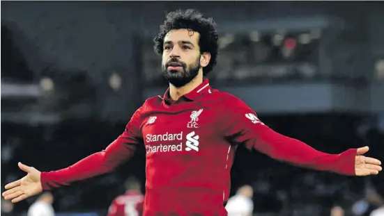  ?? Evening Standard ?? Egyptian Liverpool forward Mohamed Salah after scoring against Brighton in the Premier League on December 13, 2019. Photo: