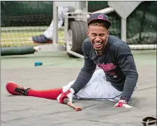  ?? PHIL LONG/AP PHOTO ?? Francisco Lindor of the Cleveland Indians laughs during a workout on Sunday at Cleveland.