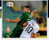  ??  ?? COMPOSED: John Egan yesterday (main) and in action against Bulgaria (right) in the Nations League on Thursday night