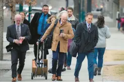  ?? DAVID ZALUBOWSKI/AP ?? Attorneys prepare to enter the El Paso County courthouse Wednesday in Colorado Springs, Colo., for a preliminar­y hearing in a 2022 mass shooting at a gay club.