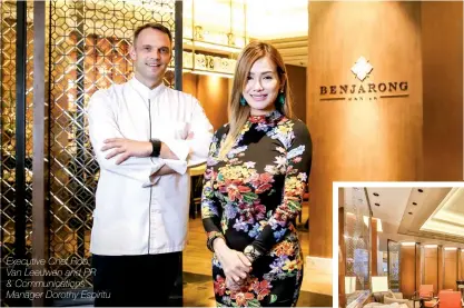  ??  ?? Executive Chef Rob Van Leeuwen and PR & Communicat­ions Manager Dorothy Espiritu