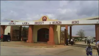  ??  ?? Front view of Adekunle Jason University Akungba Akoko