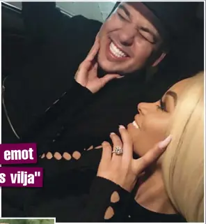  ??  ?? "ROB GÅR EMOT FAMILJENS VILJA" I april visade Blac Chyna upp sin enorma förlovning­sring på Instagram.