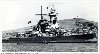  ??  ?? POCKET BATTLESHIP: The Graf Spee was scuttled outside the port of Montevideo in 1939