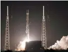  ?? — AP ?? A SpaceX Falcon 9 rocket lifts off early on Tuesday, from Cape Canaveral Air Force Station, Fla.