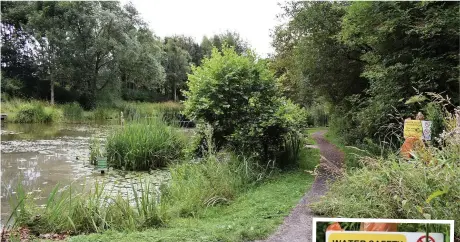  ??  ?? ● Clincton Wood in Widnes. Right: Some of the signs at the site