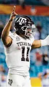  ?? Michael Reaves / Getty Images ?? Texas A&M quarterbac­k Kellen Mond announced Thursday he is declaring for the NFL draft.
