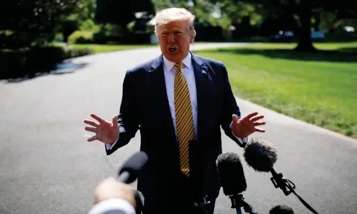  ??  ?? Donald Trump said any more hostile acts by Iran could draw a forceful military response. Photograph: Xinhua/Rex/Shuttersto­ck