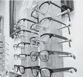  ?? Shelley Cryan / Connecticu­t Post ?? The number of glasses bought online is still relatively small — only about 4 to 10 percent of all prescripti­on glasses sales are online, according to varying estimates. But sales are growing.