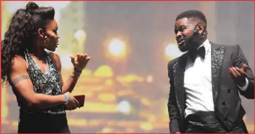  ??  ?? Falz performing ‘Ello Bae’ with Kaffy